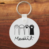 名前パーソナライズされた付きCat Pawキーチェーン キーホルダー (正面)