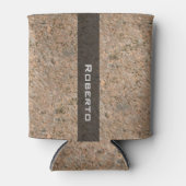 名前パーソナライズされた付きGeology Rockテクスチャ 缶クーラー (正面)