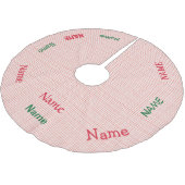 名前パーソナライズされた付けクリスマスツリースカート ブラッシュドポリエステルツリースカート (アングル)