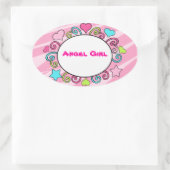 名前パーソナライズされた付け子供へる 楕円形シール (バッグ)