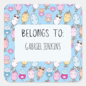 名前パーソナライズされた付け スクエアシール (正面)