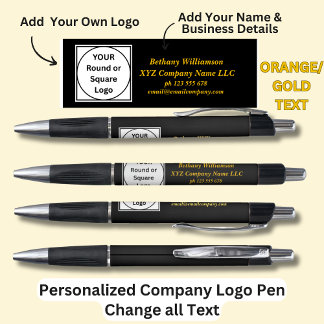 名前パーソナライズされた会社の電子メール、金ゴールド文字 ボールペン