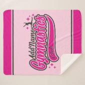 名前パーソナライズされた体操選手スプリット飛翔体操 シェルパブランケット (正面(横))