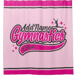 名前パーソナライズされた体操選手スプリット飛翔体操 シャワーカーテン