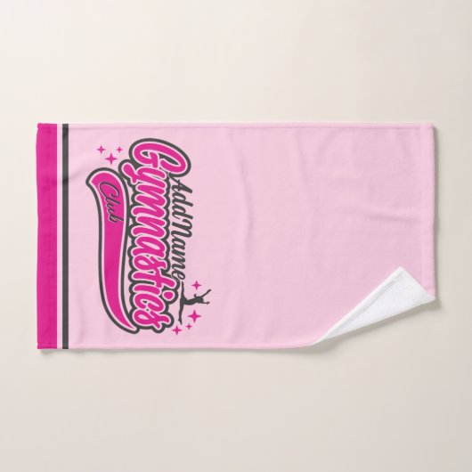 名前パーソナライズされた体操選手スプリット飛翔体操 バスタオルセット (ハンドタオル)