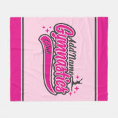 名前パーソナライズされた体操選手スプリット飛翔体操 フリースブランケット (正面(横))