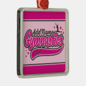 名前パーソナライズされた体操選手スプリット飛翔体操 メタルオーナメント (右)