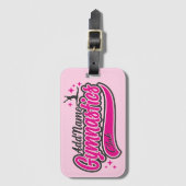 名前パーソナライズされた体操選手スプリット飛翔体操 ラゲッジタグ (正面縦)