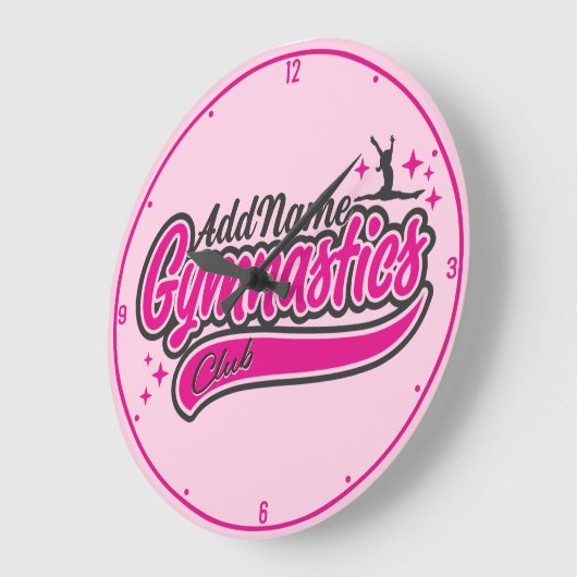 名前パーソナライズされた体操選手スプリット飛翔体操 ラージ壁時計 (傾斜)