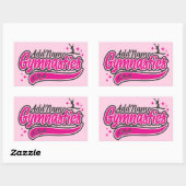 名前パーソナライズされた体操選手スプリット飛翔体操 長方形シール (シート)