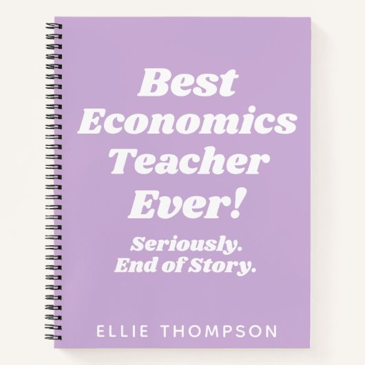 名前パーソナライズされた先生感謝ギフト紫 ノートブック (正面)