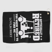 名前パーソナライズされた公式ギフト退職したゴルフパパ ゴルフタオル (横)