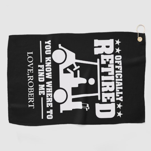 名前パーソナライズされた公式ギフト退職したゴルフパパ ゴルフタオル (横)