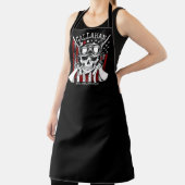 名前パーソナライズされた兵士スカルデュアルガン米国国旗 エプロン (インサイチュ)