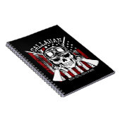 名前パーソナライズされた兵士スカルデュアルガン米国国旗 ノートブック (右側)