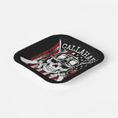 名前パーソナライズされた兵士スカルデュアルガン米国国旗 ペーパープレート (傾斜あり)