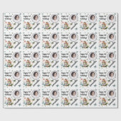 名前パーソナライズされた写真エイジマジカルフェアリー誕生日 ラッピングペーパー (フラット)