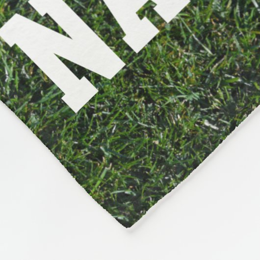 名前パーソナライズされた写真サッカー草の少年 フリースブランケット (角)