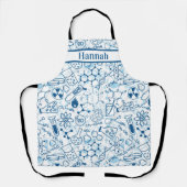 名前パーソナライズされた化学ドードルテーマエプロン エプロン (正面)