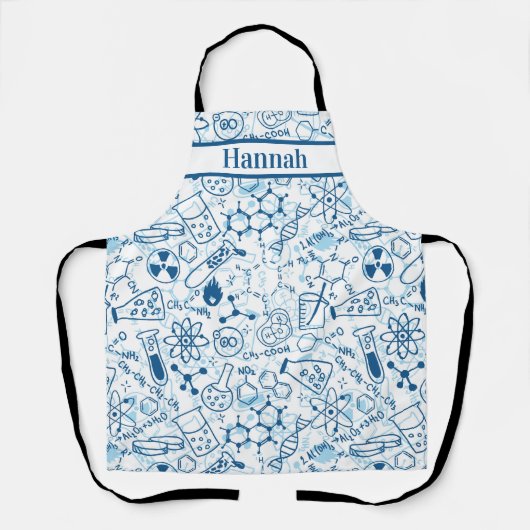名前パーソナライズされた化学ドードルテーマエプロン エプロン (正面)