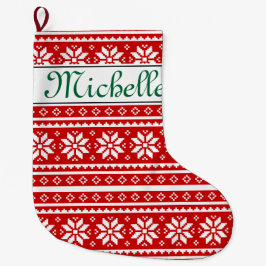 名前パーソナライズされた北欧クリスマスストッキング ラージクリスマスストッキング