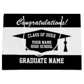 名前パーソナライズされた卒業2025大のクラス ラージペーパーバッグ (正面)