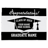 名前パーソナライズされた卒業2025大のクラス ラージペーパーバッグ (裏面)