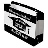 名前パーソナライズされた卒業2025大のクラス ラージペーパーバッグ (裏面アングル)