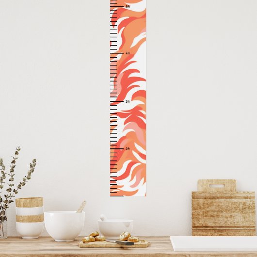 名前パーソナライズされた印刷かわいいベビー成長グラフ ポスター (キッチン)