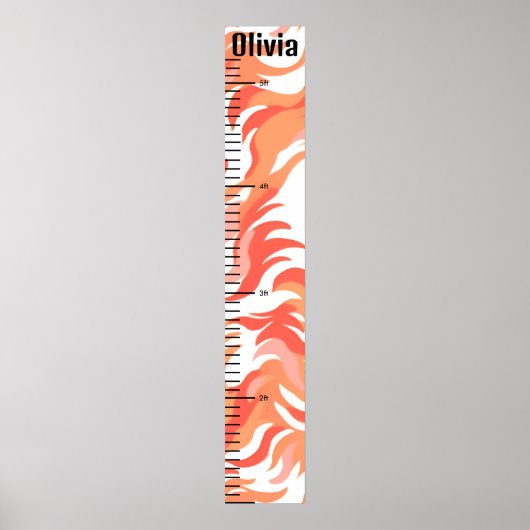 名前パーソナライズされた印刷かわいいベビー成長グラフ ポスター (正面)