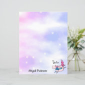 名前パーソナライズされた固定紙ピンクユニコーン (スタンド正面)