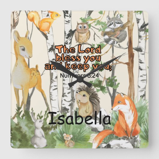 名前パーソナライズされた壁時計クリスチャンの贈り物 スクエア壁時計 (正面)