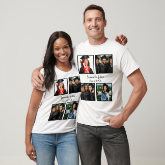 名前パーソナライズされた大学院4 Photo Collage Tシャツ