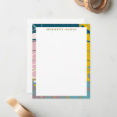 名前パーソナライズされた大理石縁ど文具愛好家 ノートカード (正面/裏面インサイチュ)