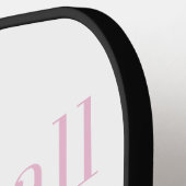 名前パーソナライズされた女性ピンクミニマル ピックルボールラケット (左詳細)