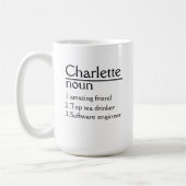 名前パーソナライズされた定義のクラシック変更 コーヒーマグカップ (左)