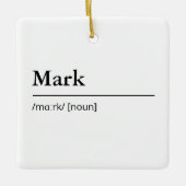 名前パーソナライズされた定義のミニマモダンリスト セラミックオーナメント (正面)