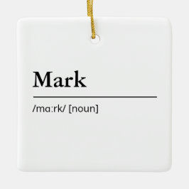 名前パーソナライズされた定義のミニマモダンリスト セラミックオーナメント