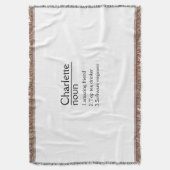 名前パーソナライズされた定義の毛布のスロー スローブランケット (正面縦)