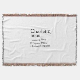 名前パーソナライズされた定義の毛布のスロー スローブランケット