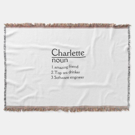 名前パーソナライズされた定義の毛布のスロー スローブランケット (正面)