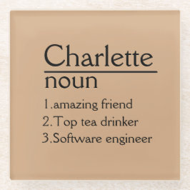 名前パーソナライズされた定義コースター ガラスコースター