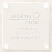 名前パーソナライズされた定義コースター ガラスコースター (裏面)