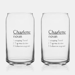 名前パーソナライズされた定義タンブラー ガラス缶