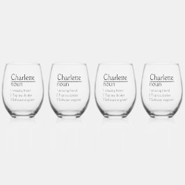 名前パーソナライズされた定義タンブラー ステムなしワイングラス