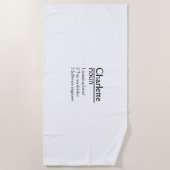 名前パーソナライズされた定義ビーチタオル ビーチタオル (正面)