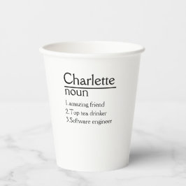 名前パーソナライズされた定義紙カップ 紙コップ