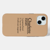 名前パーソナライズされた定義iPhone 15ケース Case-Mate iPhoneケース (裏面 (横))