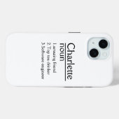 名前パーソナライズされた定義iPhone 15ケース Case-Mate iPhoneケース (裏面 (横))