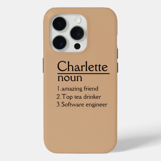 名前パーソナライズされた定義iPhone 15 proケース Case-Mate iPhoneケース (裏面)